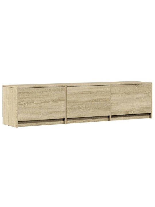 Tv skapītis ar led, koka krāsa, 165x34x40 cm, inženierijas koks