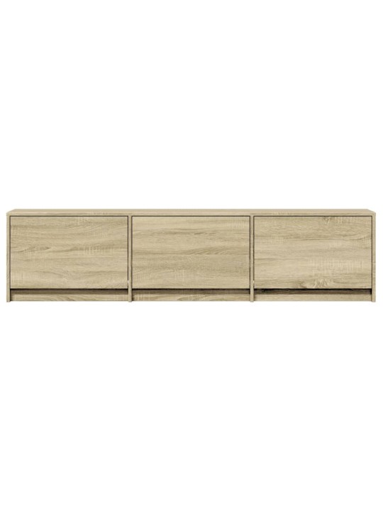 Tv skapītis ar led, koka krāsa, 165x34x40 cm, inženierijas koks