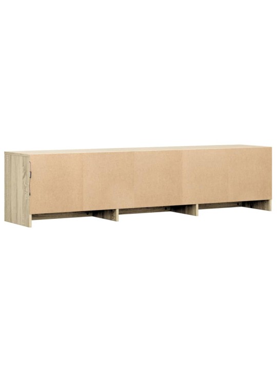 Tv skapītis ar led, koka krāsa, 165x34x40 cm, inženierijas koks