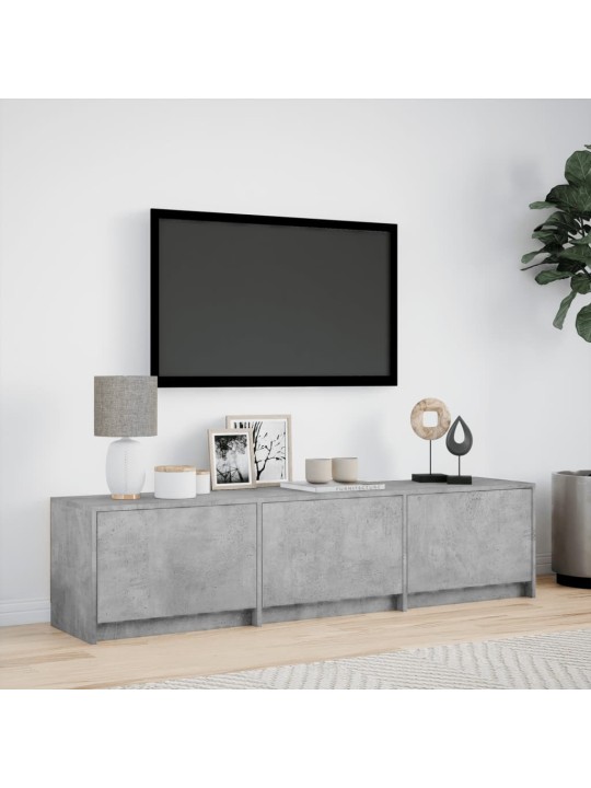Tv skapītis ar led, pelēks, 165x34x40 cm, inženierijas koks