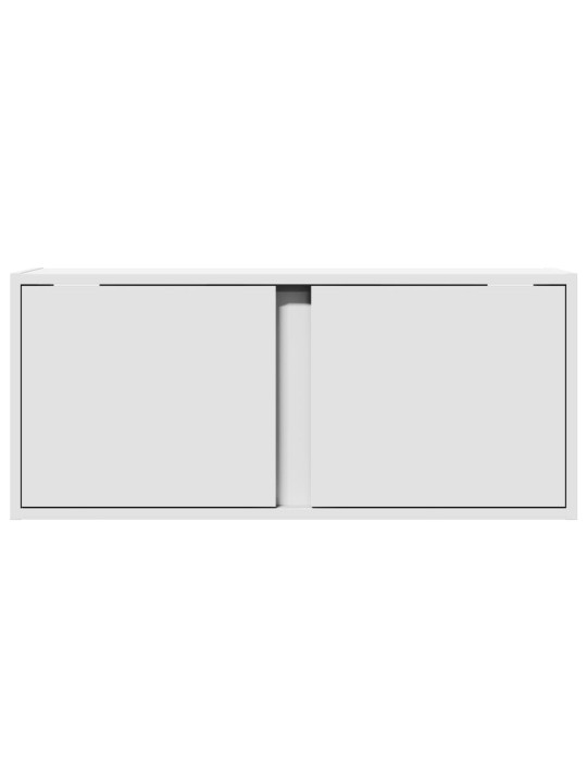 Tv sienas skapītis ar led lampiņām, balts, 80x31x35 cm
