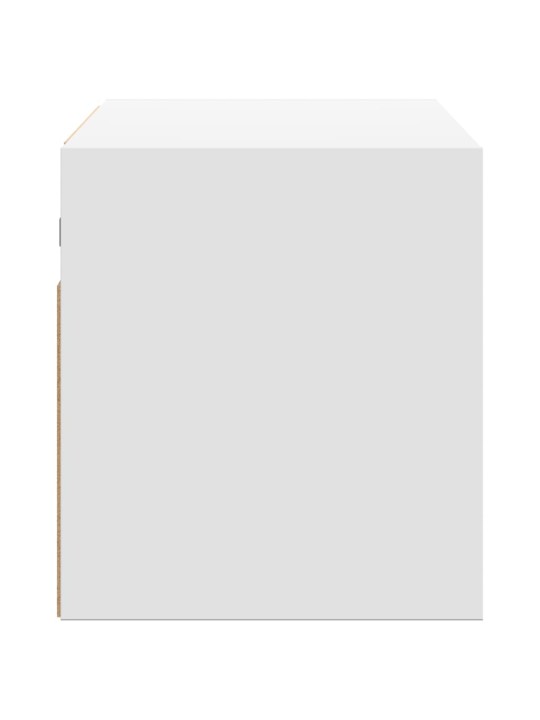 Tv sienas skapītis ar led lampiņām, balts, 80x31x35 cm