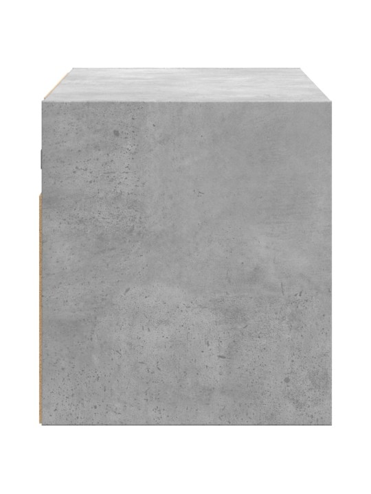 Tv sienas skapītis ar led lampiņām, betona pelēks, 80x31x55 cm