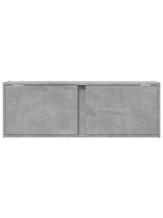 Tv sienas skapītis ar led lampiņām, betona pelēks, 100x31x35 cm