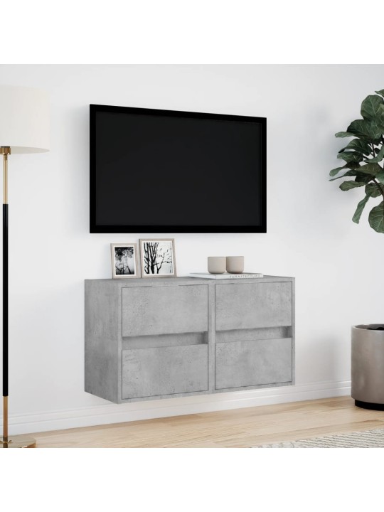 Tv galdiņi ar led lampiņām, 2 gab., betona pelēks, 41x31x45 cm