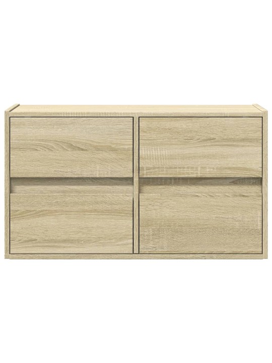 Tv sienas skapītis ar led lampiņām, ozola krāsa, 80x31x45 cm