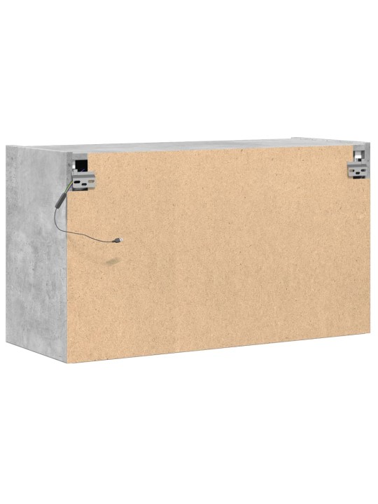 Tv sienas skapītis ar led lampiņām, betona pelēks, 80x31x45 cm