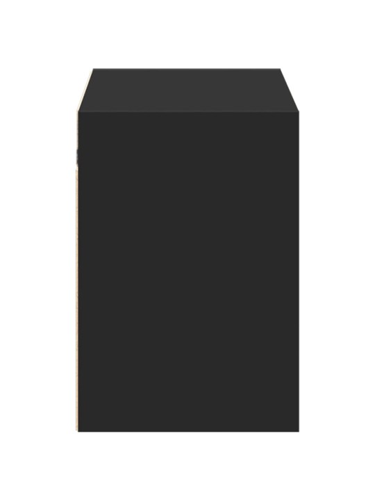 Tv sienas skapītis ar led lampiņām, melns, 100x31x45 cm