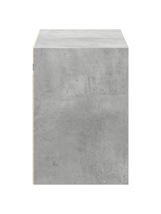 Tv sienas skapītis ar led lampiņām, betona pelēks, 100x31x45 cm