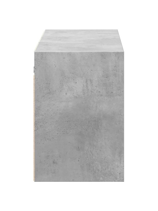 Tv sienas skapītis ar led lampiņām, betona pelēks, 130x31x45 cm