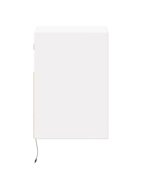 Tv galdiņi ar led lampiņām, 2 gab., balti, 41x31x45 cm
