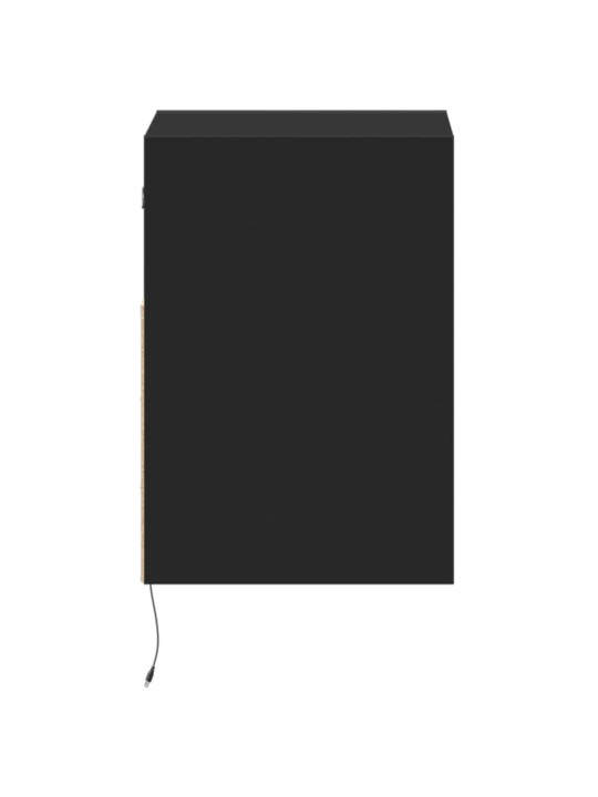 Tv galdiņi ar led lampiņām, 2 gab., melni, 41x31x45 cm