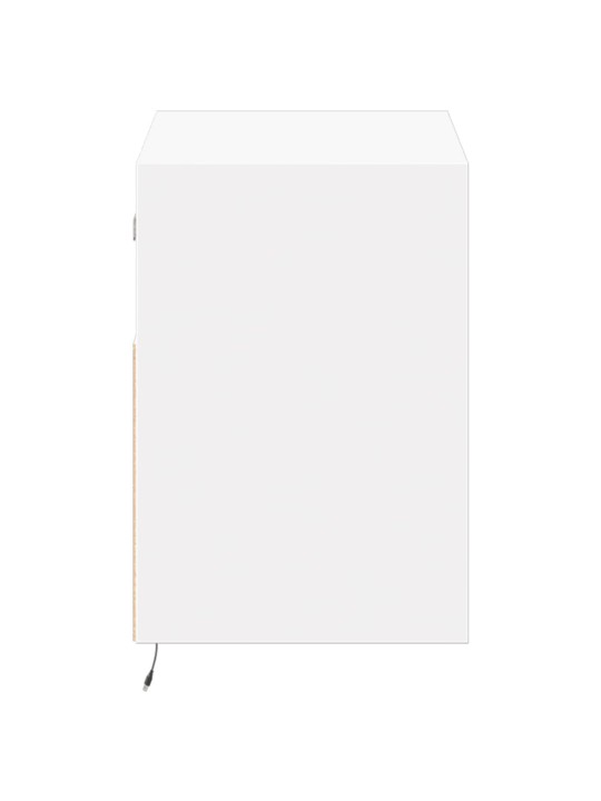 Tv sienas skapītis ar led lampiņām, balts, 80x31x45 cm