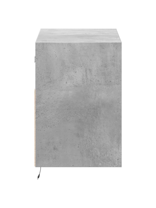 Tv sienas skapītis ar led lampiņām, betona pelēks, 80x31x45 cm