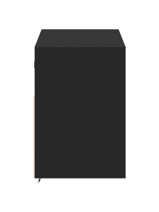 Tv sienas skapītis ar led lampiņām, melns, 100x31x45 cm