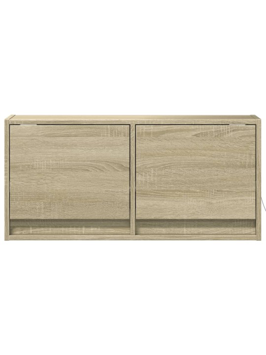 Tv skapītis ar led lampiņām, koka krāsā, 80x31x38 cm