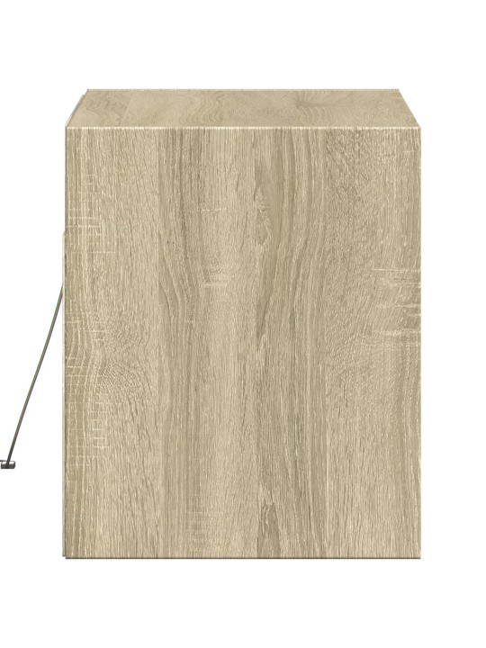 Tv skapītis ar led lampiņām, koka krāsā, 80x31x38 cm