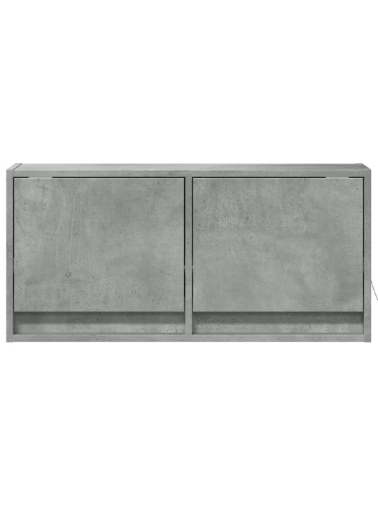 Tv sienas skapītis ar led lampiņām, betona pelēks, 80x31x38 cm