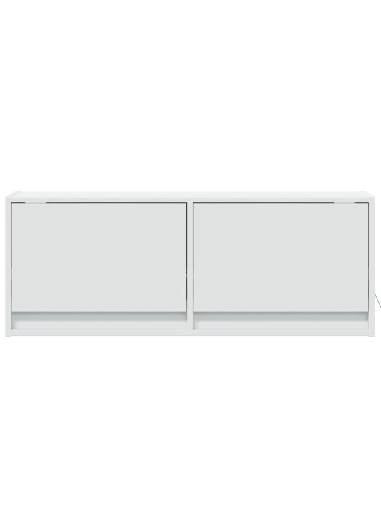 Tv galdiņš ar led lampiņām, balti, 100x31x38 cm