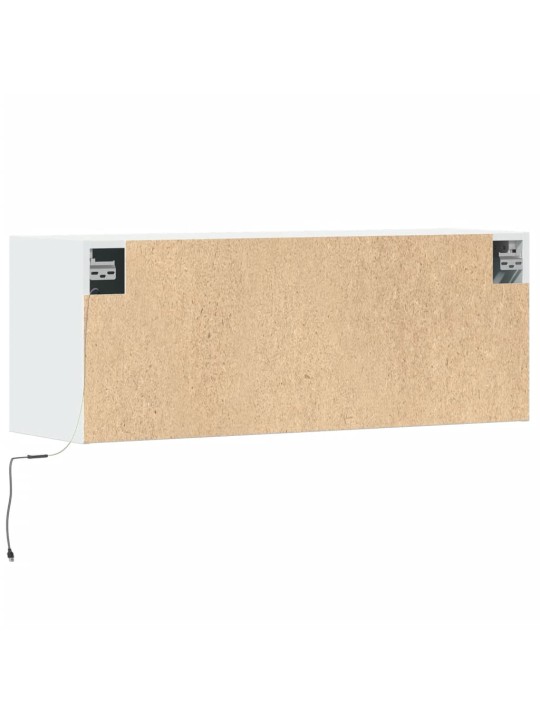 Tv galdiņš ar led lampiņām, balti, 100x31x38 cm