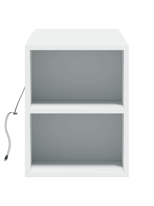 Tv sienas skapītis ar led lampiņām, balts, 135x31x39,5 cm