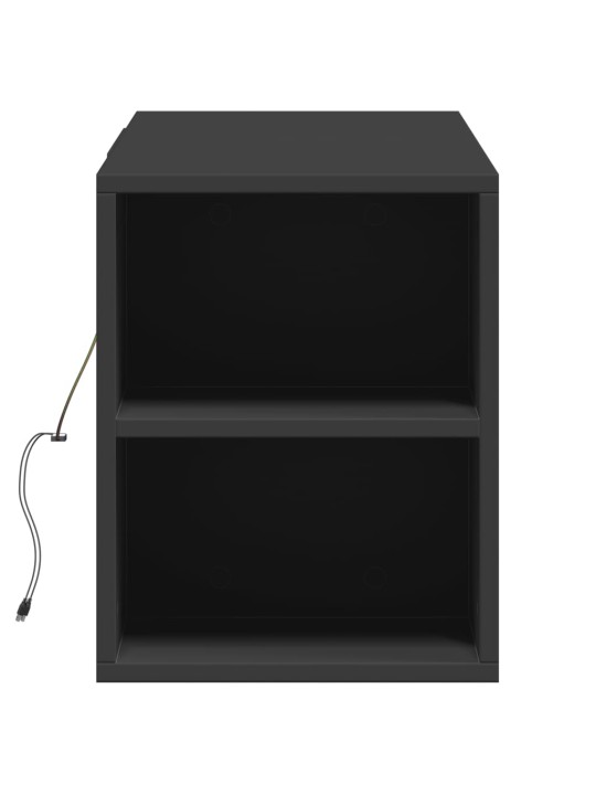 Tv sienas skapītis ar led lampiņām, melns, 135x31x39,5 cm