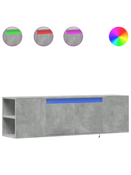 Tv sienas skapītis ar led lampiņām, 135x31x39,5 cm