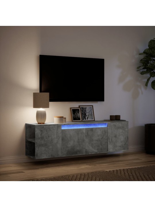 Tv sienas skapītis ar led lampiņām, 135x31x39,5 cm