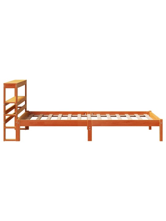 Gultas rāmis ar galvgali, vaska brūnas, 75x190 cm, priede