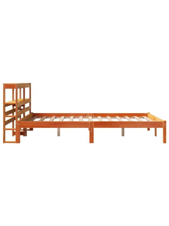 Gultas rāmis ar galvgali, vaska brūnas, 120x190 cm, priede