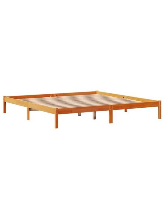 Gultas rāmis ar galvgali, vaska brūnas, 200x200 cm, priede