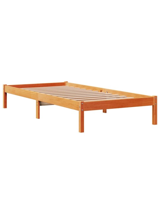Gultas rāmis ar galvgali, vaska brūnas, 75x190 cm, priede