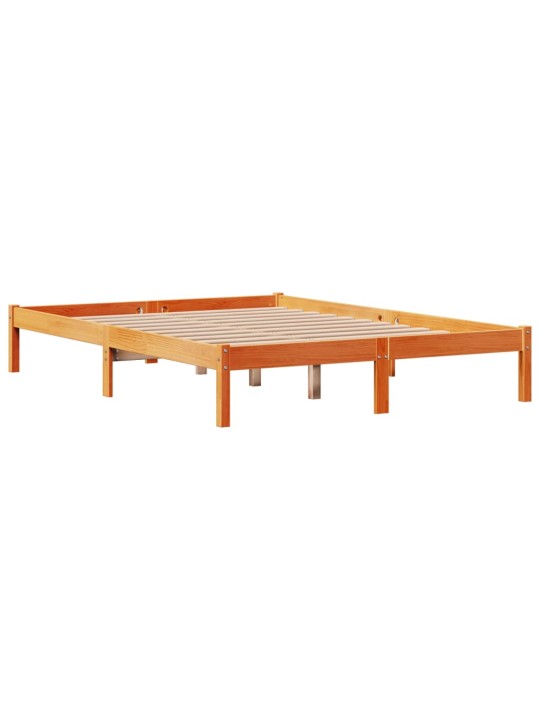 Gultas rāmis ar galvgali, vaska brūnas, 120x190 cm, priede