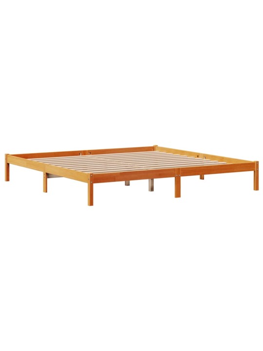 Gultas rāmis ar galvgali, vaska brūnas, 200x200 cm, priede