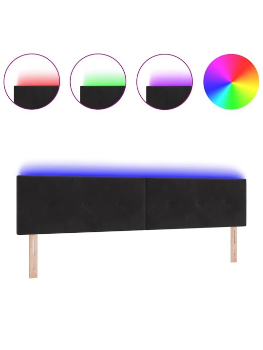 Galvgalis ar led sloksnes lukturiem melna 100 cm samts