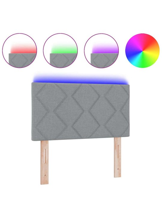 Galvgalis ar led sloksnes lukturiem gaiši pelēks 80 cm audums