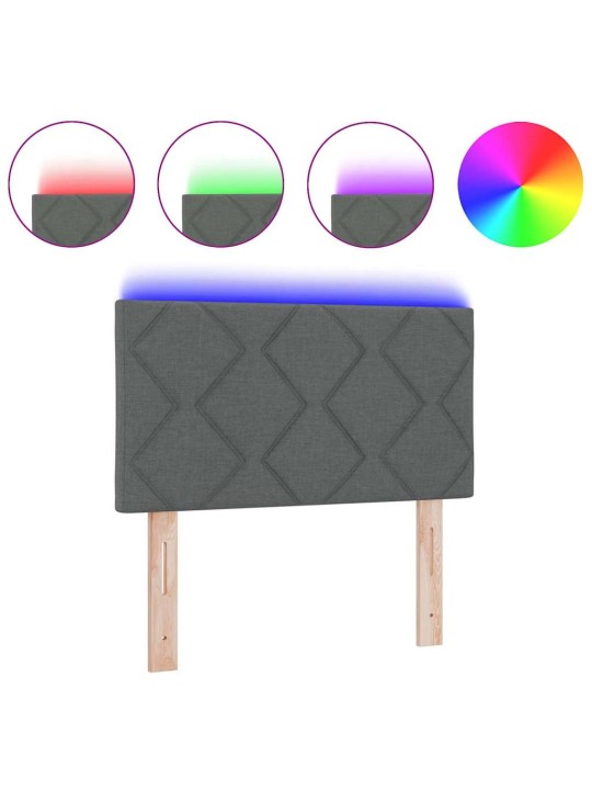 Galvgalis ar led sloksnes lukturiem pelēka 80 cm audums