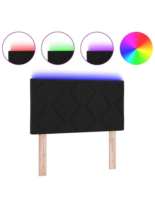 Galvgalis ar led sloksnes lukturiem melna 80 cm audums