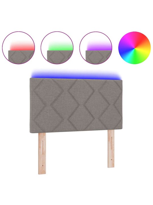 Galvgalis ar led sloksnes lukturiem pelēkbrūna 80 cm audums