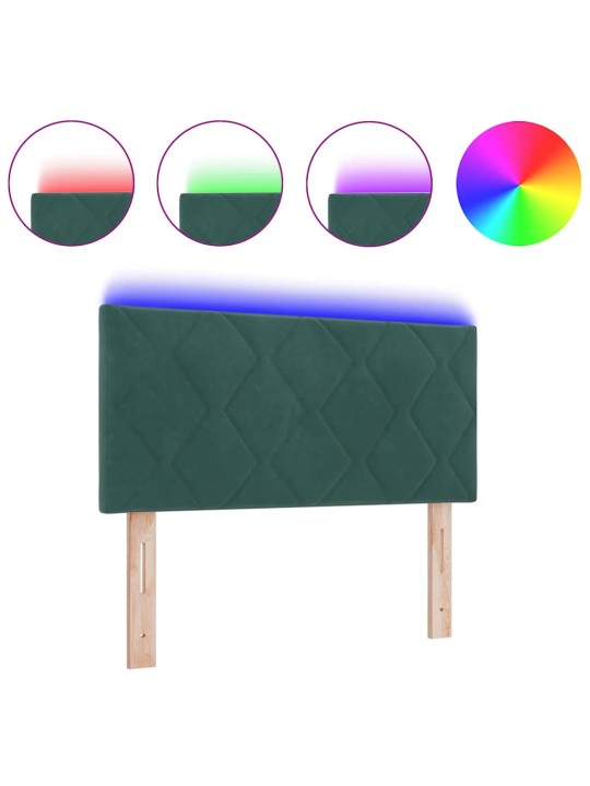 LED gultas galvgalis geometric manuāls tumši zaļa 90 cm samts