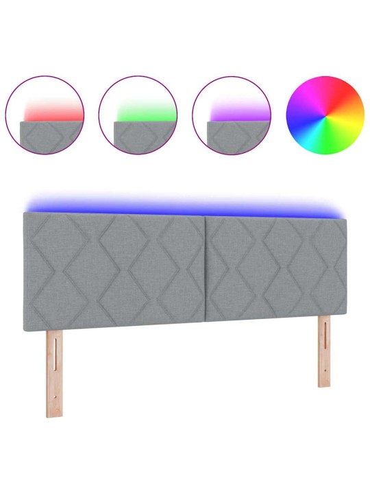 Galvgalis ar led sloksnes lukturiem gaiši pelēks 144 cm audums