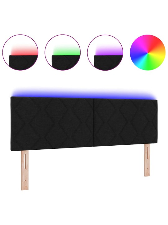 Galvgalis ar led sloksnes lukturiem melna 144 cm audums