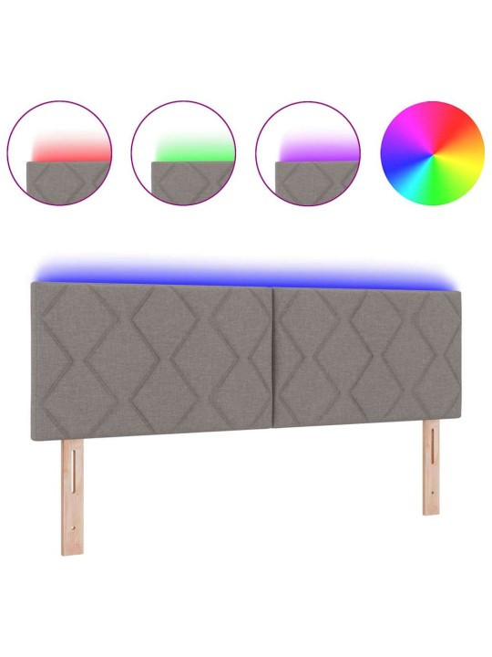Galvgalis ar led sloksnes lukturiem pelēkbrūna 144 cm audums