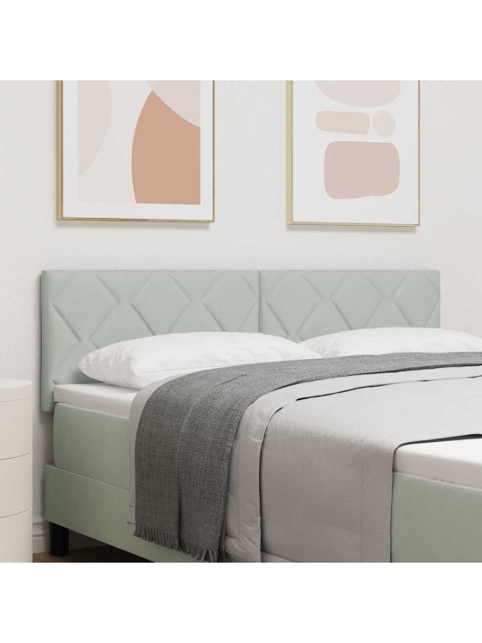 Led gultas galvgalis geometric gaiši pelēka 144 cm samts