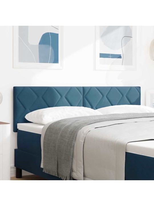 LED gultas galvgalis geometric manuāls tumši zila 144 cm samts