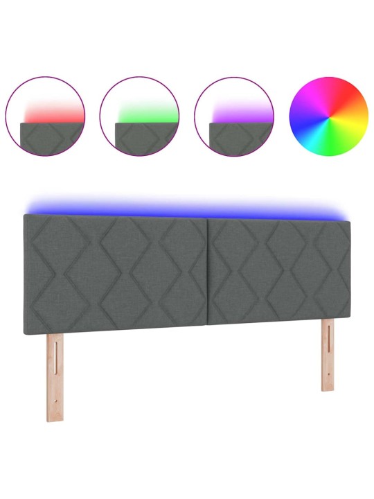 Galvgalis ar led sloksnes lukturiem pelēka 160 cm audums