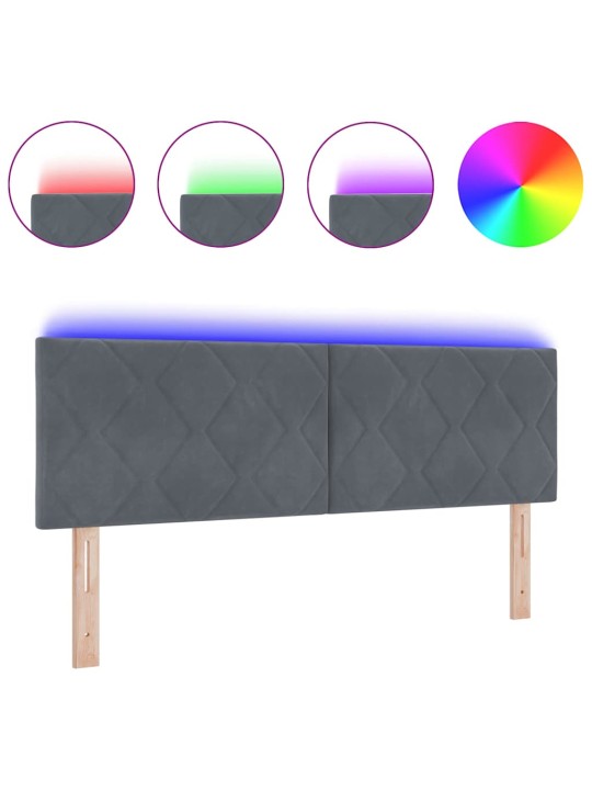 Led gultas galvgalis geometric tumši pelēka 160 cm samts