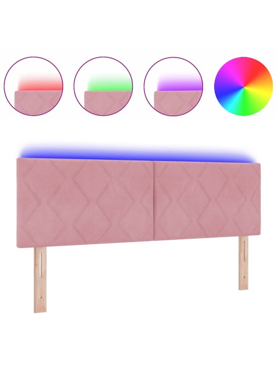 LED gultas galvgalis geometric manuāls rozā 160 cm samts
