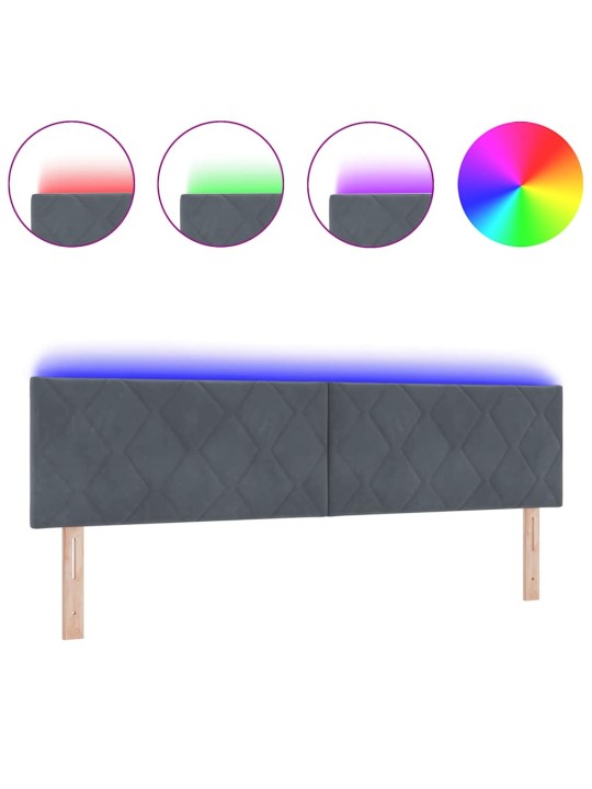Led gultas galvgalis geometric tumši pelēka 180 cm samts