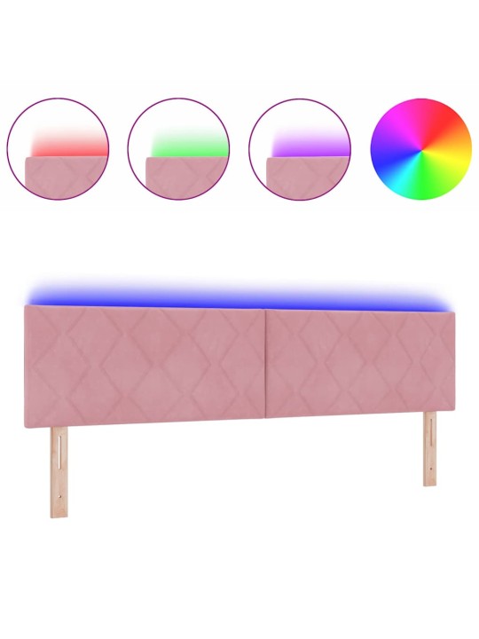 LED gultas galvgalis geometric manuāls rozā 180 cm samts